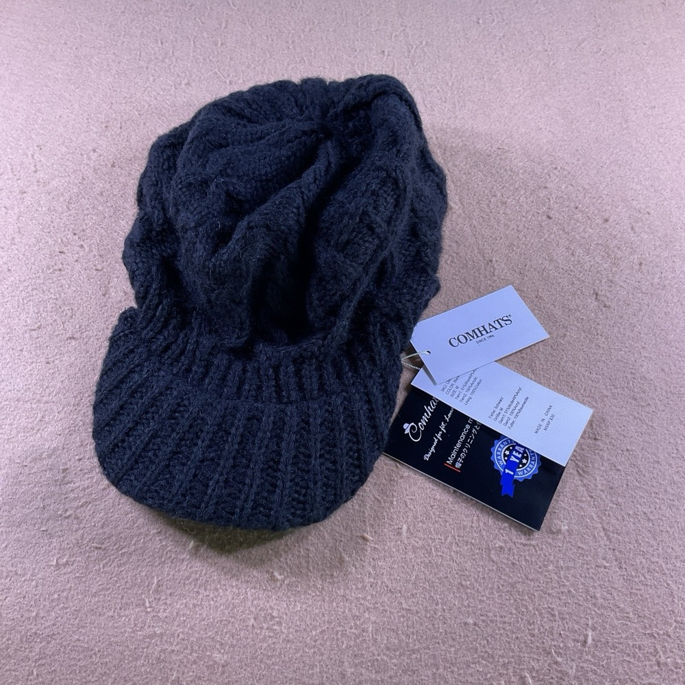 Comhats Wool Knit Visor Beanie Hat for Women Womens One Size, 68294_Black - Picture 11 of 11